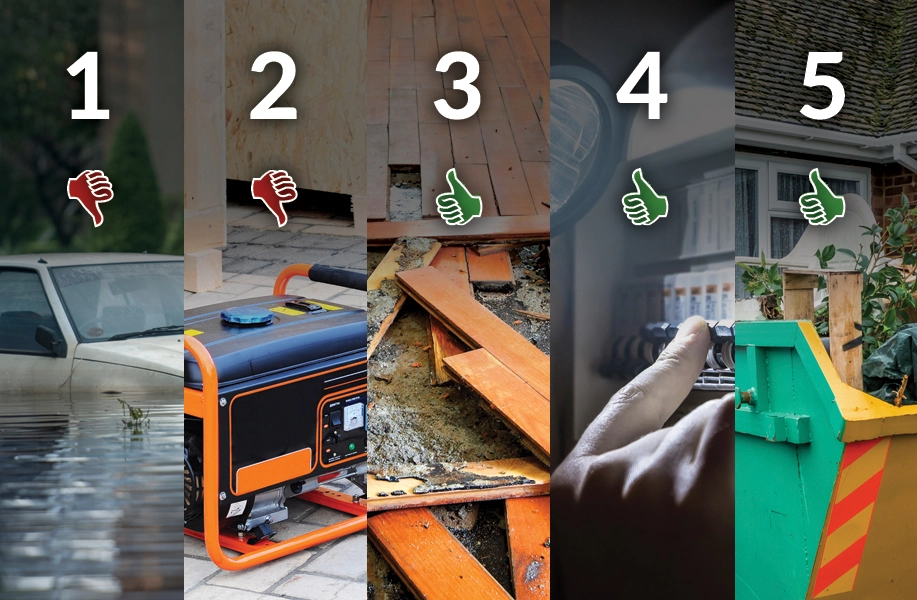 4 different flooding scenarios