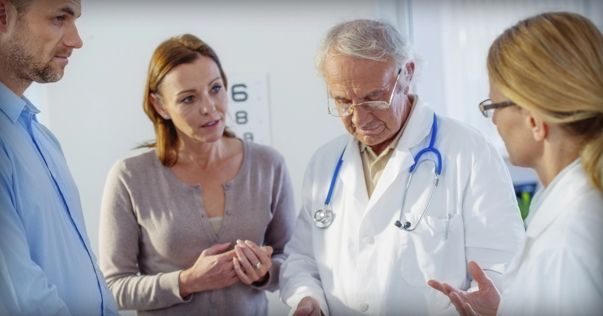Group of health providers in conversation